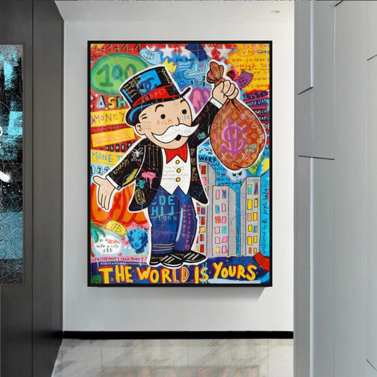 Mr Monopoly World is Yours Wall Art-GraffitiWallArt