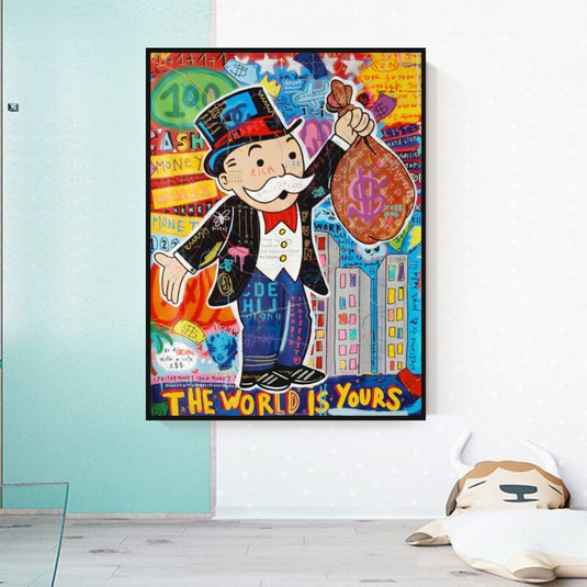 Mr Monopoly World is Yours Wall Art-GraffitiWallArt