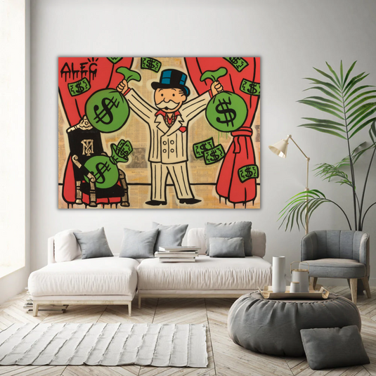 Mr White Money Bags - Alec Monopoly Wall Art-GraffitiWallArt