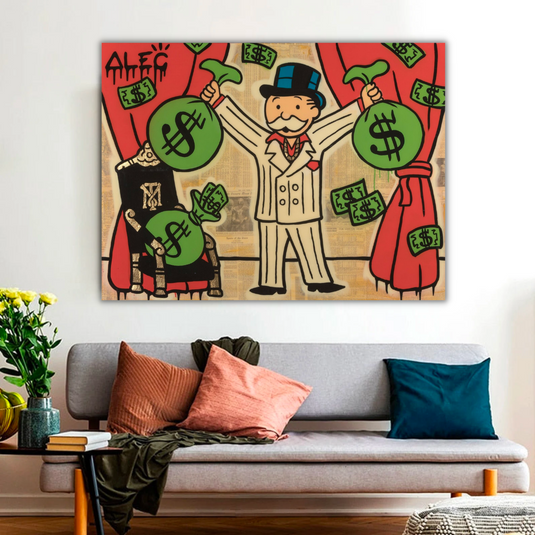 Mr White Money Bags - Alec Monopoly Wall Art-GraffitiWallArt