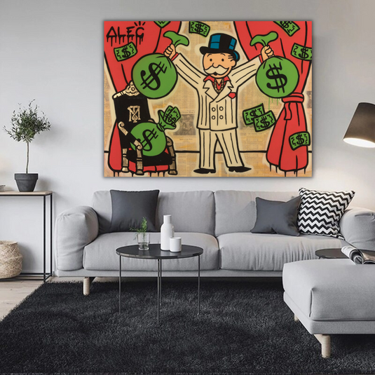 Mr White Money Bags - Alec Monopoly Wall Art-GraffitiWallArt