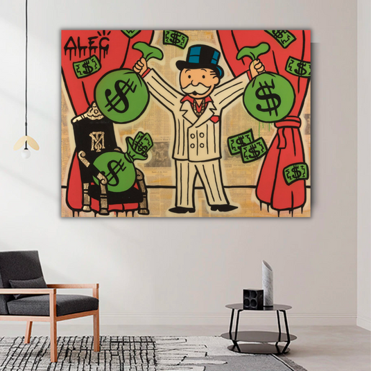 Mr White Money Bags - Alec Monopoly Wall Art-GraffitiWallArt