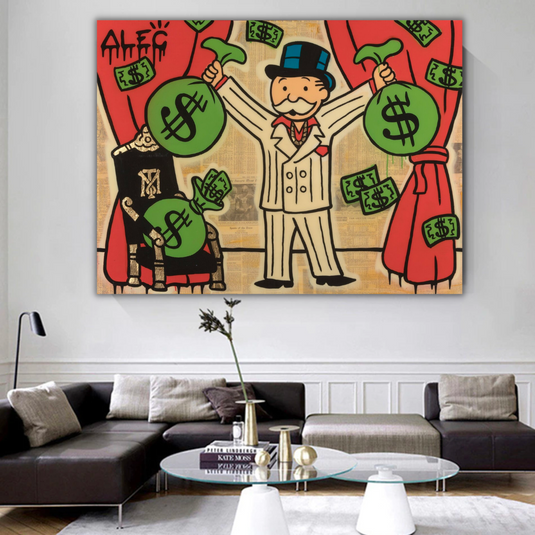 Mr White Money Bags - Alec Monopoly Wall Art-GraffitiWallArt