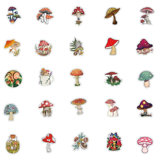 Mushroom Plant Waterproof Sticker Pack - Famous Bundle-GraffitiWallArt