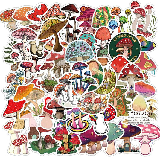 Mushroom Plant Waterproof Sticker Pack - Famous Bundle-GraffitiWallArt