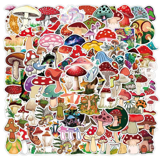 Mushroom Stickers for Laptop Guitar and Luggage-GraffitiWallArt