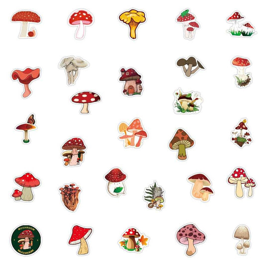 Mushroom Stickers for Laptop Guitar and Luggage-GraffitiWallArt