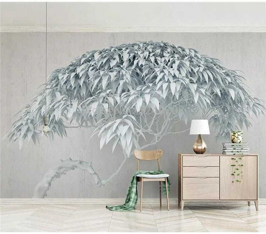 Nature-Inspired Willow Tree 3D Wallpaper for Stylish Interiors-GraffitiWallArt