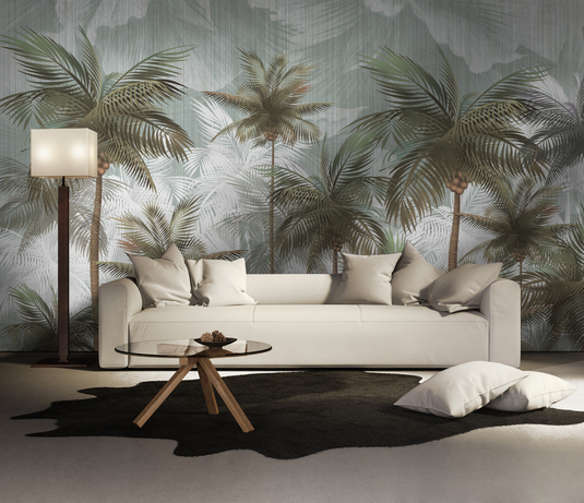 Nature Palm Trees Design - Tropical Forest Wallpaper Mural-GraffitiWallArt