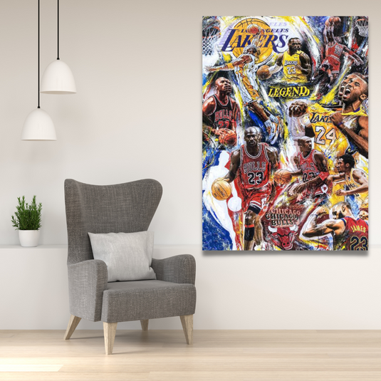 NBA Legend Teams Poster - Graffiti Canvas-GraffitiWallArt