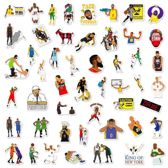 NBA Star Collection Stickers Pack - Famous Waterproof Bundle-GraffitiWallArt