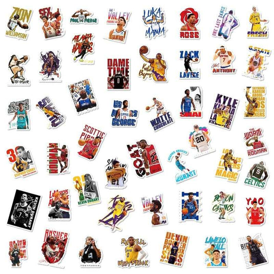 NBA Star Collection Stickers Pack - Famous Waterproof Bundle-GraffitiWallArt