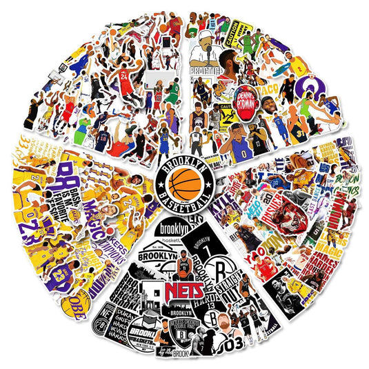 NBA Star Collection Stickers Pack - Famous Waterproof Bundle-GraffitiWallArt