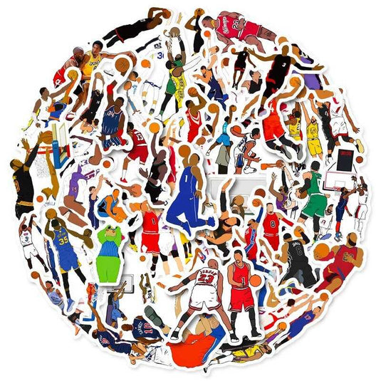 NBA Star Collection Stickers Pack - Famous Waterproof Bundle-GraffitiWallArt