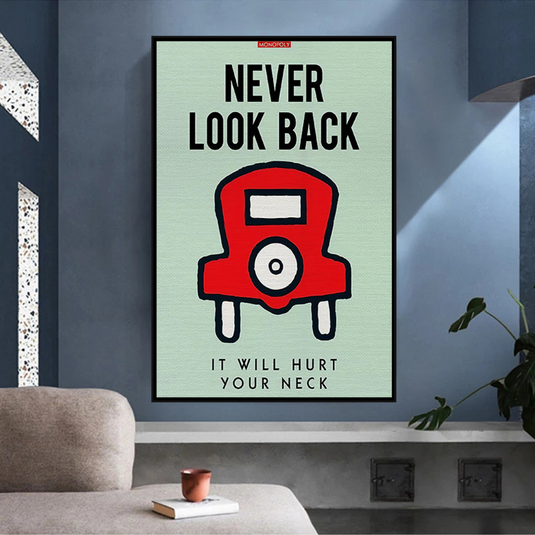 Never Look Back: Monopoly Canvas Wall Art-GraffitiWallArt