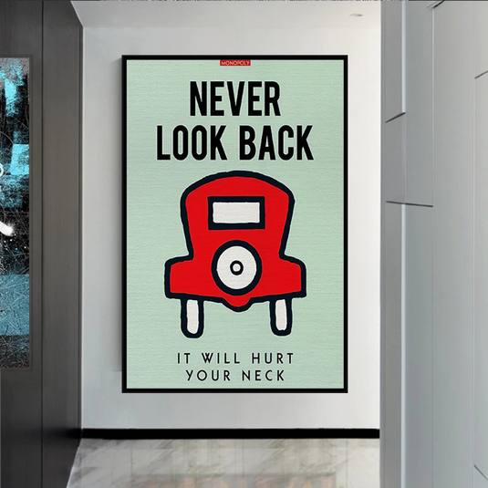 Never Look Back: Monopoly Canvas Wall Art-GraffitiWallArt