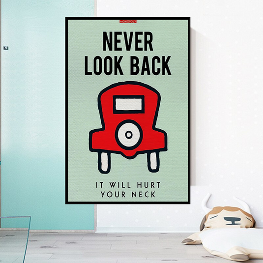 Never Look Back: Monopoly Canvas Wall Art-GraffitiWallArt