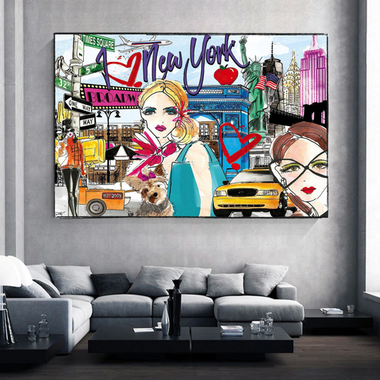 New York Love Canvas Wall Art-GraffitiWallArt