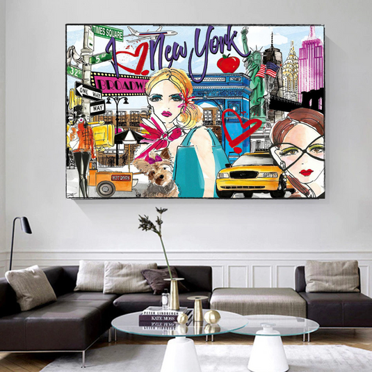 New York Love Canvas Wall Art-GraffitiWallArt