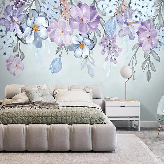 Nordic Flower Wallpaper for Home Wall Decor-GraffitiWallArt