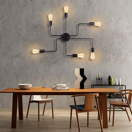 Nordic Industrial Semi Flush Mount Ceiling Lamp-GraffitiWallArt