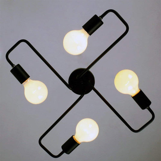 Nordic Industrial Semi Flush Mount Ceiling Lamp-GraffitiWallArt