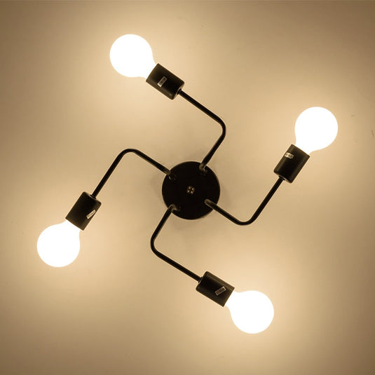 Nordic Industrial Semi Flush Mount Ceiling Lamp-GraffitiWallArt