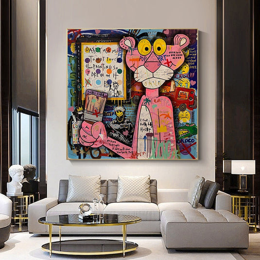 Nostalgic Pink Panther Poster - Fun Cartoon Print-GraffitiWallArt