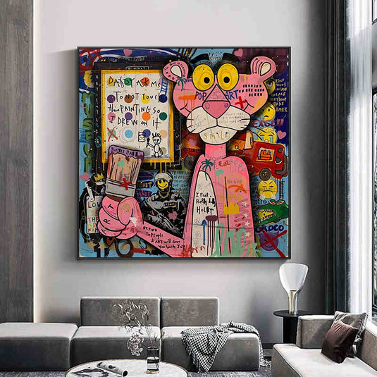 Nostalgic Pink Panther Poster - Fun Cartoon Print-GraffitiWallArt