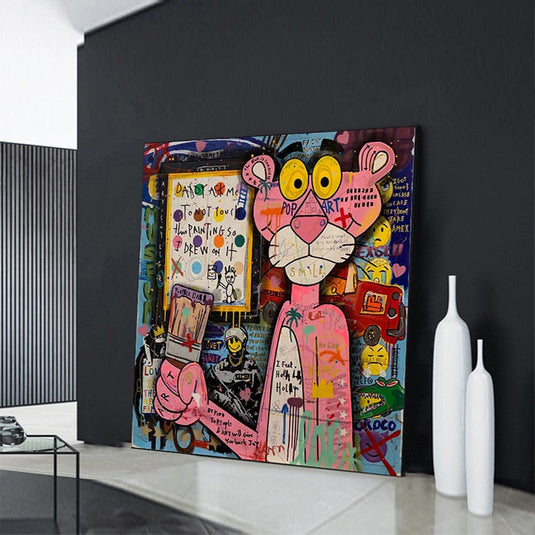 Nostalgic Pink Panther Poster - Fun Cartoon Print-GraffitiWallArt