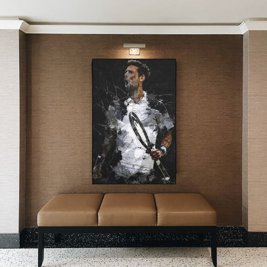 Novak Djokovic Tennis Legend Sports Canvas Wall Art-GraffitiWallArt