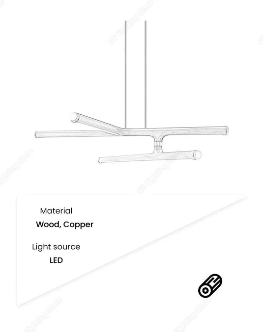 Oak Wood Kitchen Island LED Light Bar-GraffitiWallArt