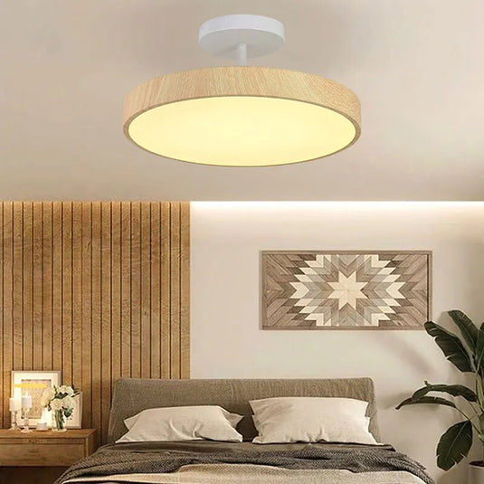 Oak Wood Pendant Ceiling Light-GraffitiWallArt