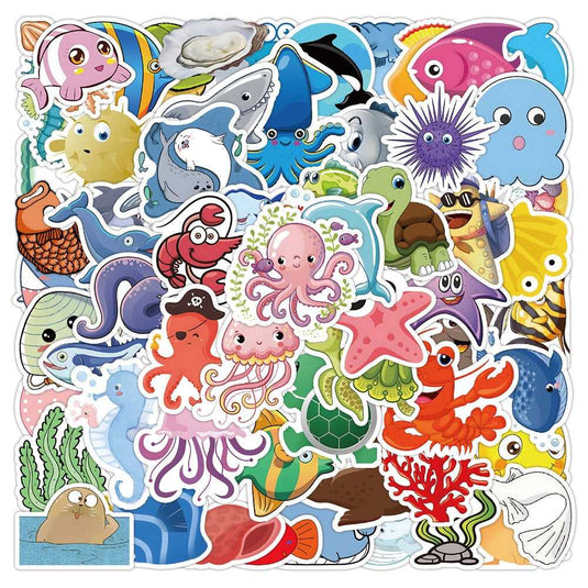 Ocean Creatures Stickers Pack - Discover a World Underwater-GraffitiWallArt