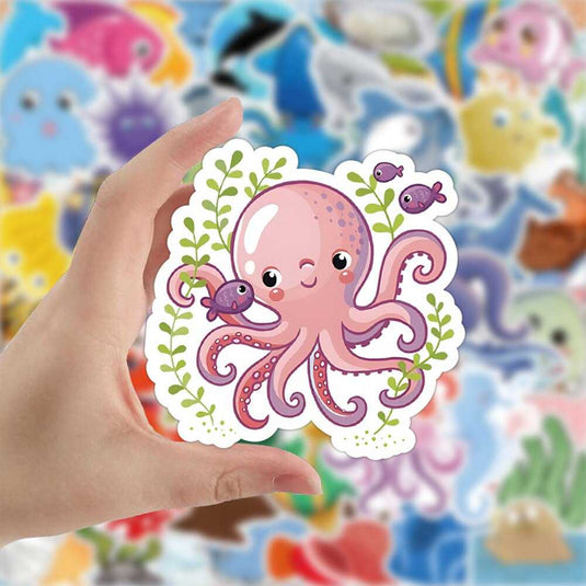 Ocean Creatures Stickers Pack - Discover a World Underwater-GraffitiWallArt