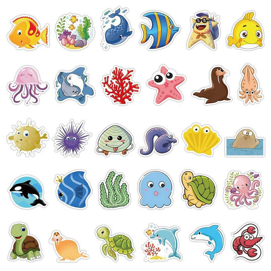 Ocean Creatures Stickers Pack - Discover a World Underwater-GraffitiWallArt