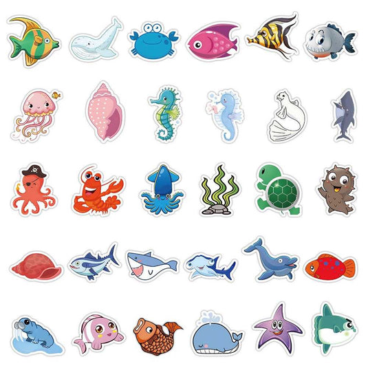 Ocean Creatures Stickers Pack - Discover a World Underwater-GraffitiWallArt