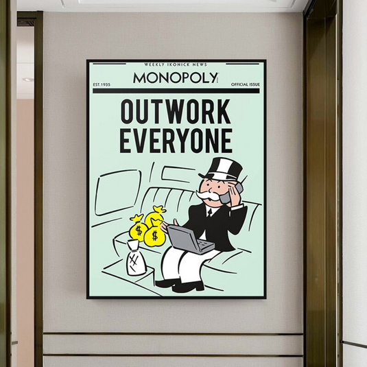 Outwork Everyone: Monopoly Canvas Wall Art-GraffitiWallArt