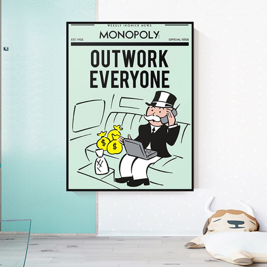 Outwork Everyone: Monopoly Canvas Wall Art-GraffitiWallArt