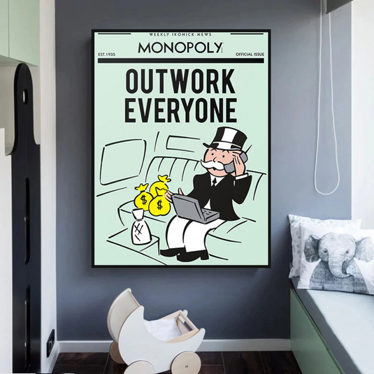 Outwork Everyone: Monopoly Canvas Wall Art-GraffitiWallArt