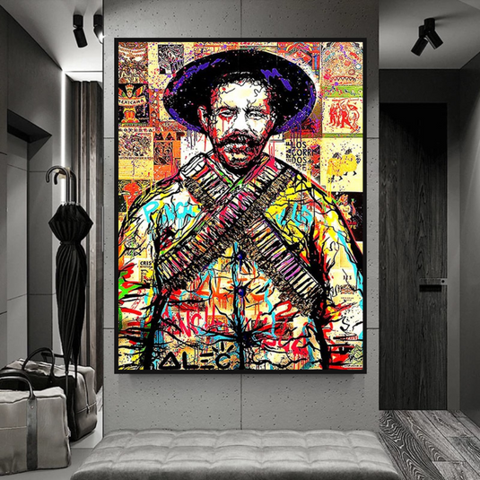 Pancho Villa Canvas Wall Art: Mexican Revolution Tribute-GraffitiWallArt