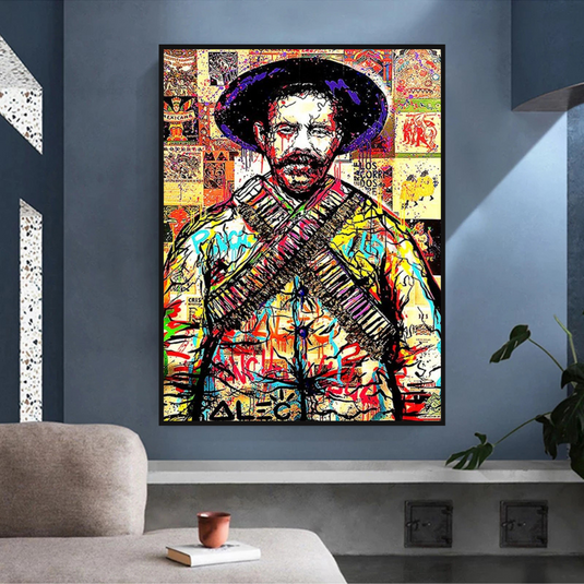 Pancho Villa Canvas Wall Art: Mexican Revolution Tribute-GraffitiWallArt