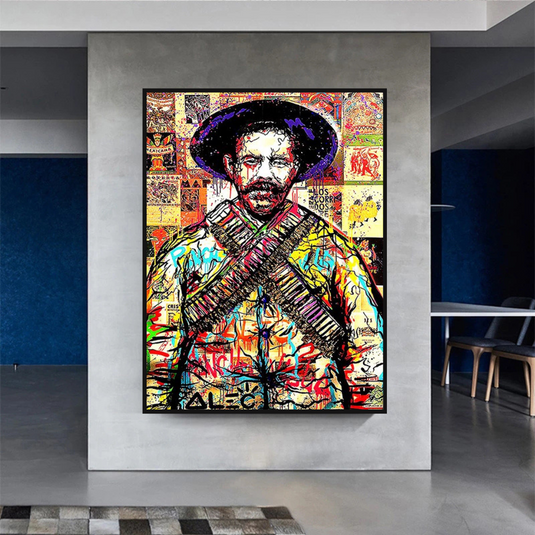 Pancho Villa Canvas Wall Art: Mexican Revolution Tribute-GraffitiWallArt