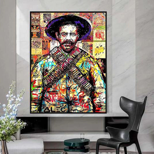 Pancho Villa Canvas Wall Art: Mexican Revolution Tribute-GraffitiWallArt