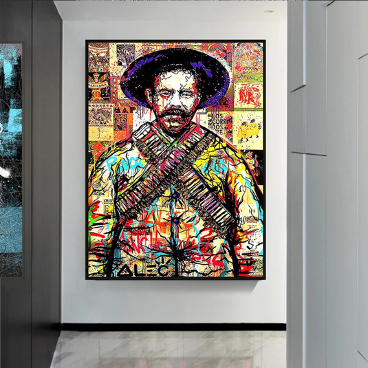 Pancho Villa Canvas Wall Art: Mexican Revolution Tribute-GraffitiWallArt