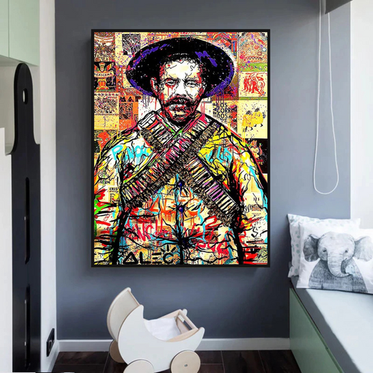 Pancho Villa Canvas Wall Art: Mexican Revolution Tribute-GraffitiWallArt