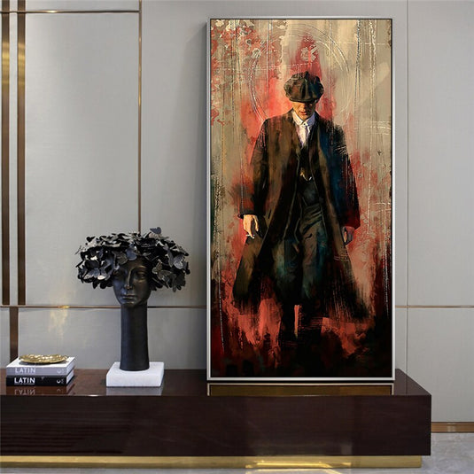 Peaky Blinders Drama Tommy Shelby Canvas Wall Art-GraffitiWallArt