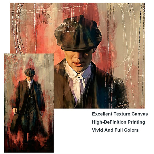 Peaky Blinders Drama Tommy Shelby Canvas Wall Art-GraffitiWallArt