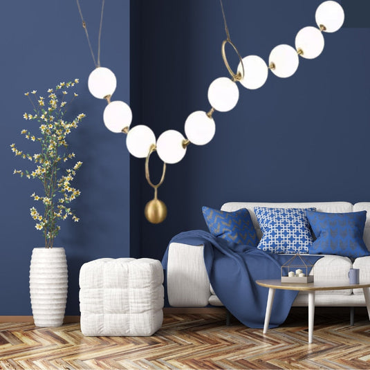 Pearl Globe Chandelier: Exquisite Lighting Fixture-GraffitiWallArt