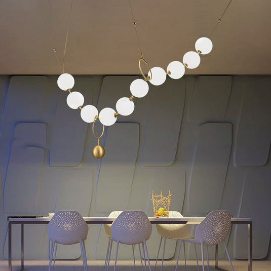 Pearl Globe Chandelier: Exquisite Lighting Fixture-GraffitiWallArt